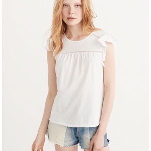 Abercrombie and Fitch white flutter sleeve top NWT